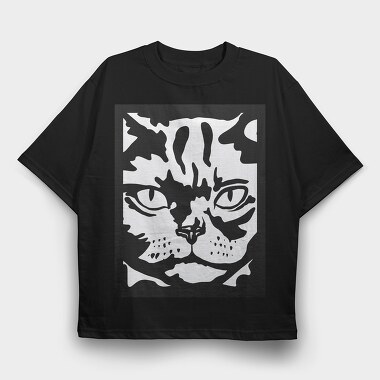 Serious Cat Cat Obey, Tricou Oversize Barbati (Unisex)