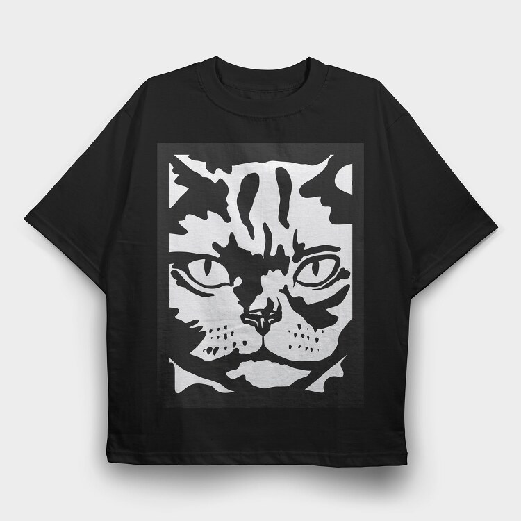 Serious Cat Cat Obey, Tricou Oversize Barbati (Unisex)