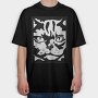 Serious Cat Cat Obey, Tricou Oversize Barbati (Unisex)