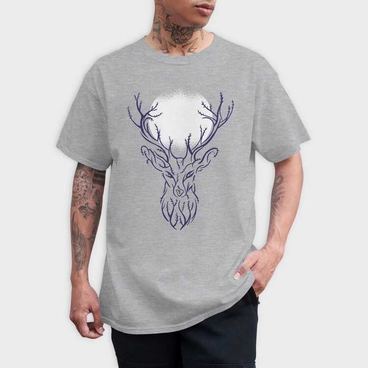 Tree Deer Branches, Tricou Barbati (Unisex)