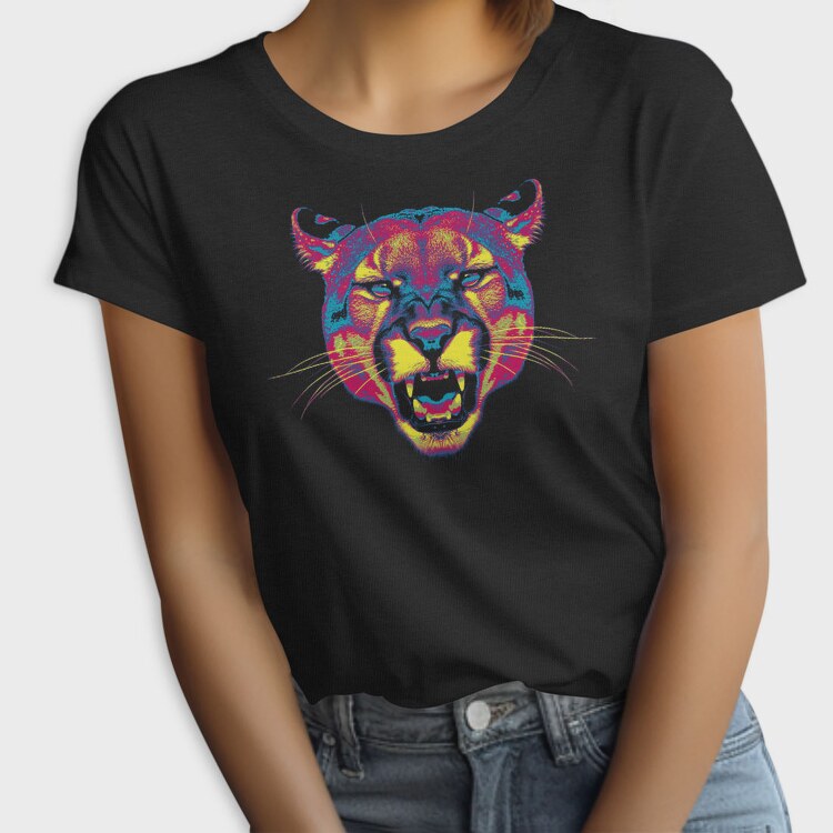 Neon Wild Feline Roar Angry Pumpa, Tricou Femei