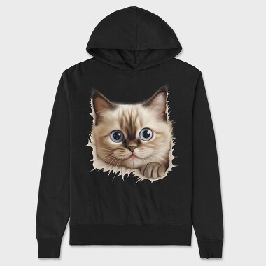 Birman Peeking Cat, Hanorac Oversize Barbati (Unisex)