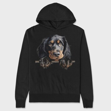Gordon Setter Peeking, Hanorac Oversize Barbati (Unisex)