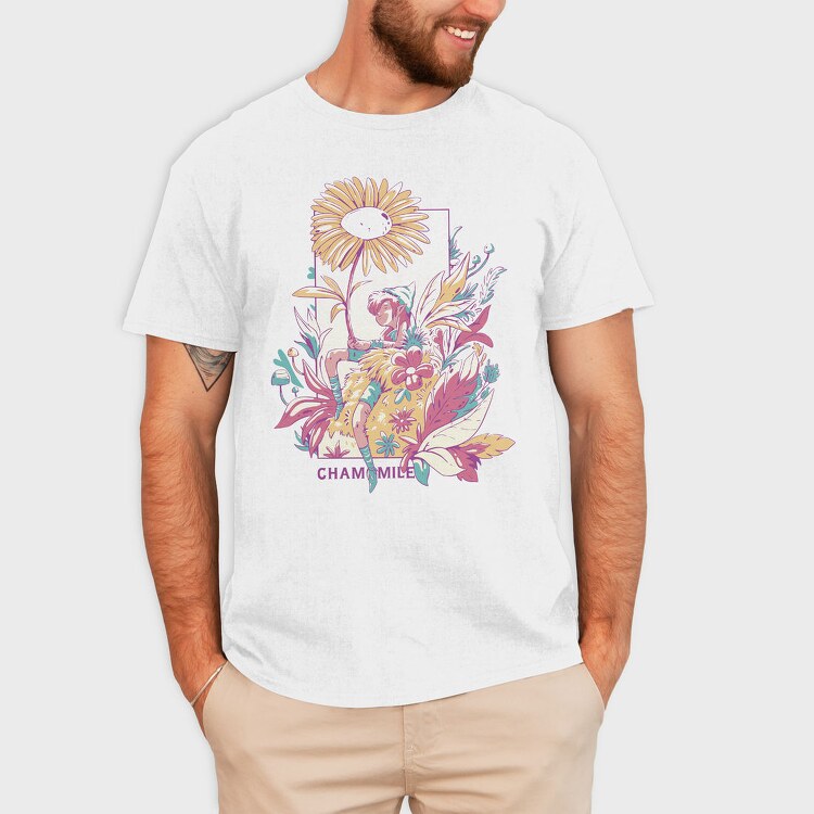 Fairy In Chamomile Flower Field Fairycore, Tricou Barbati (Unisex)