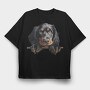 Gordon Setter Peeking, Tricou Oversize Barbati (Unisex)