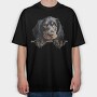 Gordon Setter Peeking, Tricou Oversize Barbati (Unisex)
