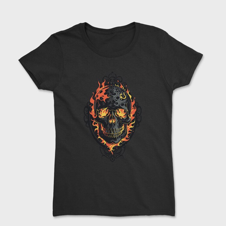 Gothic Skull on Fire, Tricou Femei