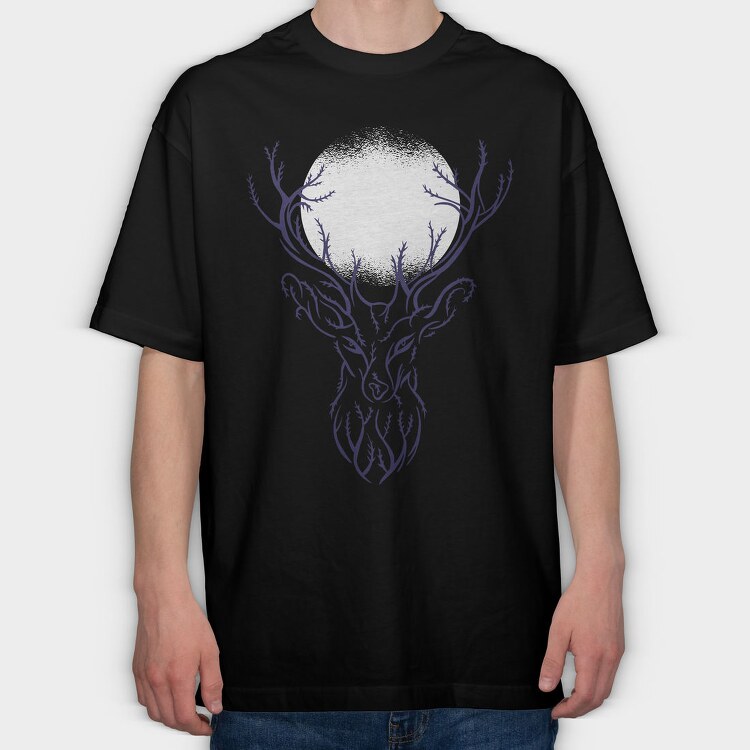 Tree Deer Branches, Tricou Oversize Barbati (Unisex)