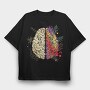 Creative And Logical Human Brain Half, Tricou Oversize Barbati (Unisex)