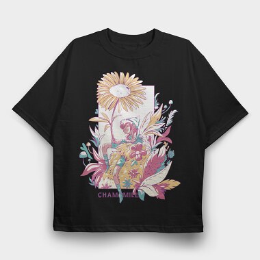 Fairy In Chamomile Flower Field Fairycore, Tricou Oversize Barbati (Unisex)