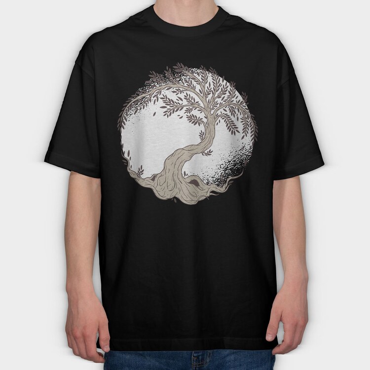 Tree Of Life Illustration, Tricou Oversize Barbati (Unisex)