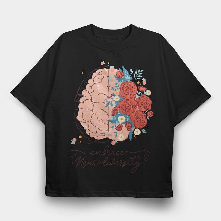 Neurodiversity Brain Mental Health, Tricou Oversize Barbati (Unisex)