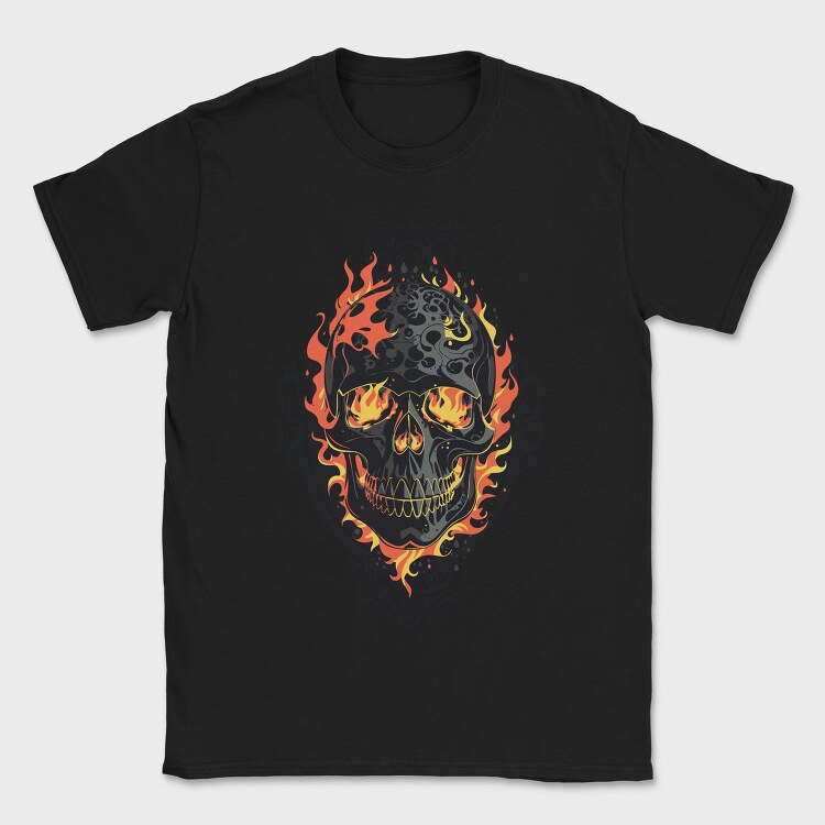 Gothic Skull on Fire, Tricou Barbati (Unisex)
