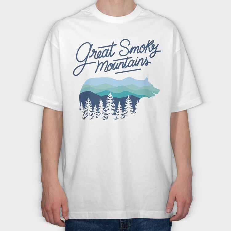 Great Smoky Mountains Bear, Tricou Oversize Barbati (Unisex)
