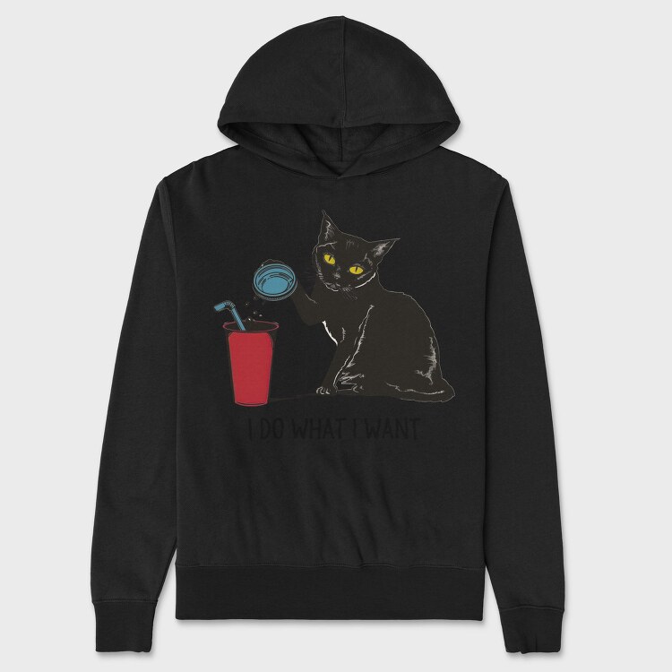 Black Cat Drink, Hanorac Oversize Barbati (Unisex)