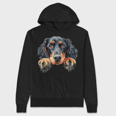 Gordon Setter Peep, Hanorac Oversize Barbati (Unisex)