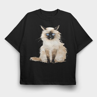 Birman Sitting, Tricou Oversize Barbati (Unisex)