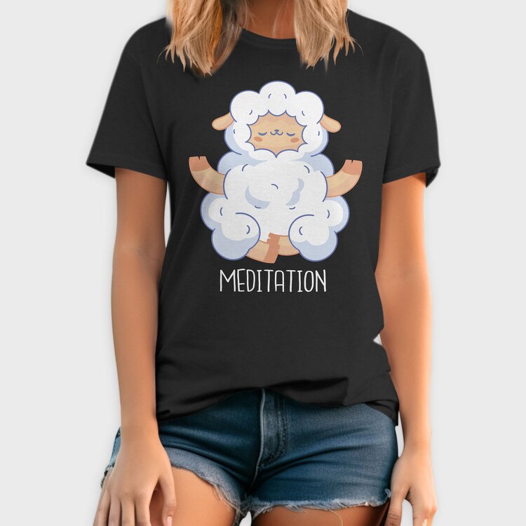 Sheep Animal Mahditation Meditation, Tricou Barbati (Unisex)