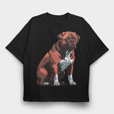 Bordeaux Mastiff Dog, Tricou Oversize Barbati (Unisex)