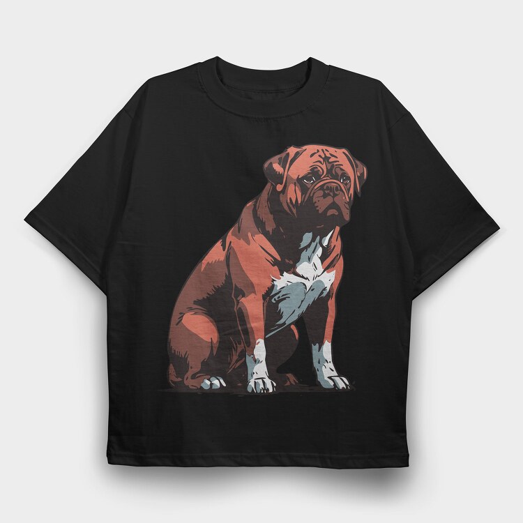 Bordeaux Mastiff Dog, Tricou Oversize Barbati (Unisex)