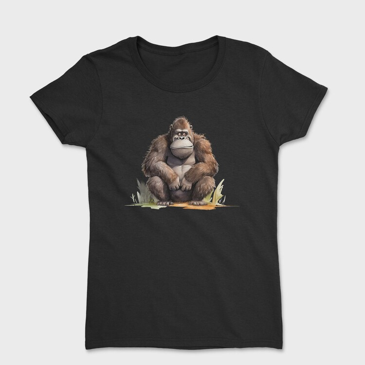 Gorilla Crouching Cute, Tricou Femei