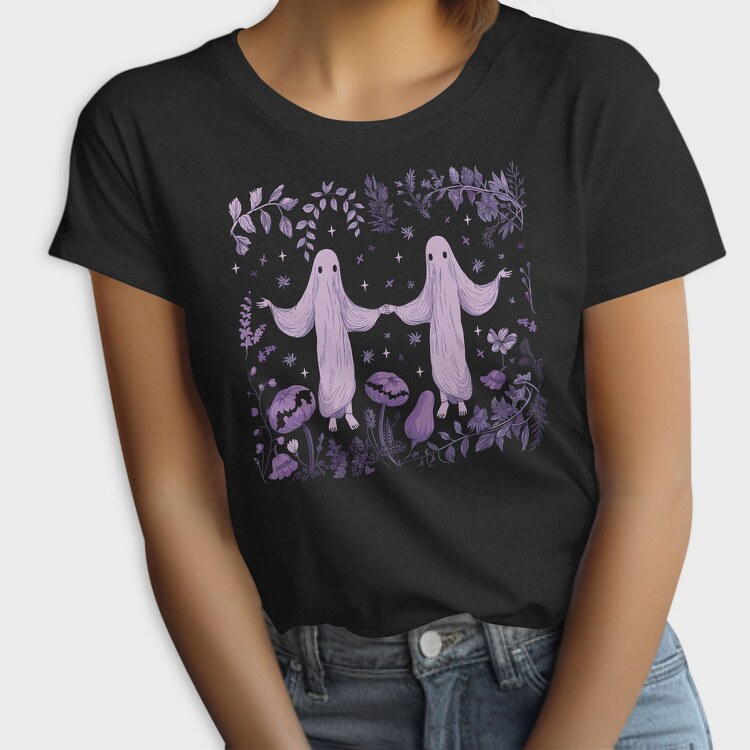 Creepy Ghosts In Nature Forest, Tricou Femei