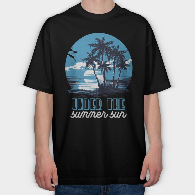 Summer Beach Multicolor Versions, Tricou Oversize Barbati (Unisex)