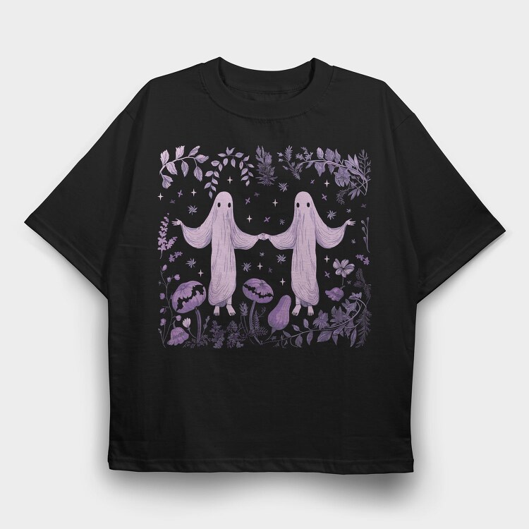 Creepy Ghosts In Nature Forest, Tricou Oversize Barbati (Unisex)
