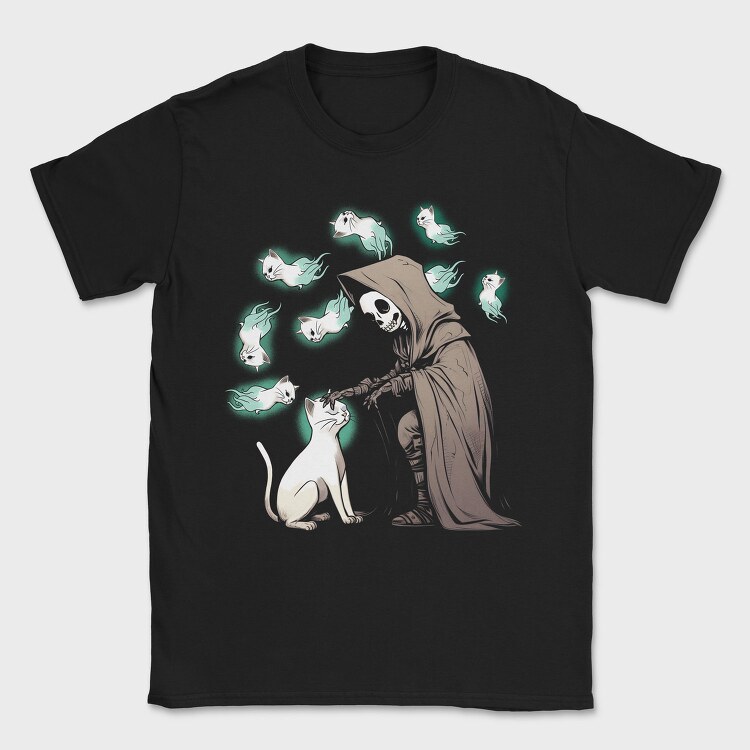 Grim Reaper Cat Lives, Tricou Barbati (Unisex)