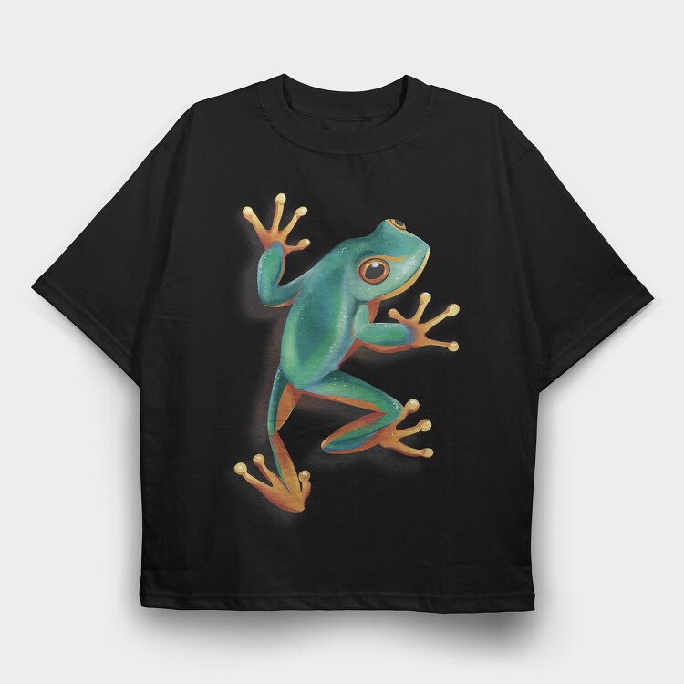Green Frog Realistic, Tricou Oversize Barbati (Unisex)