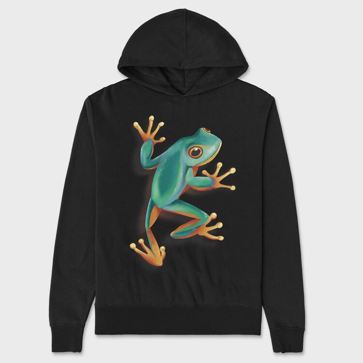 Green Frog Realistic, Hanorac Oversize Barbati (Unisex)