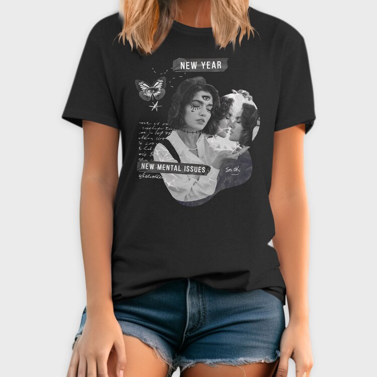 New Year Holiday Funny Collage, Tricou Barbati (Unisex)