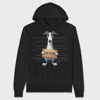 Greyhound Mugshot, Hanorac Oversize Barbati (Unisex)