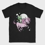 Green Cat Riding Unicorn, Tricou Barbati (Unisex)
