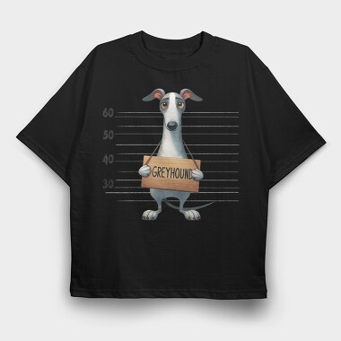 Greyhound Mugshot, Tricou Oversize Barbati (Unisex)
