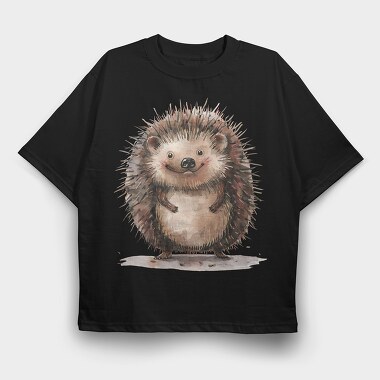 Hedgehog Smile Icon, Tricou Oversize Barbati (Unisex)