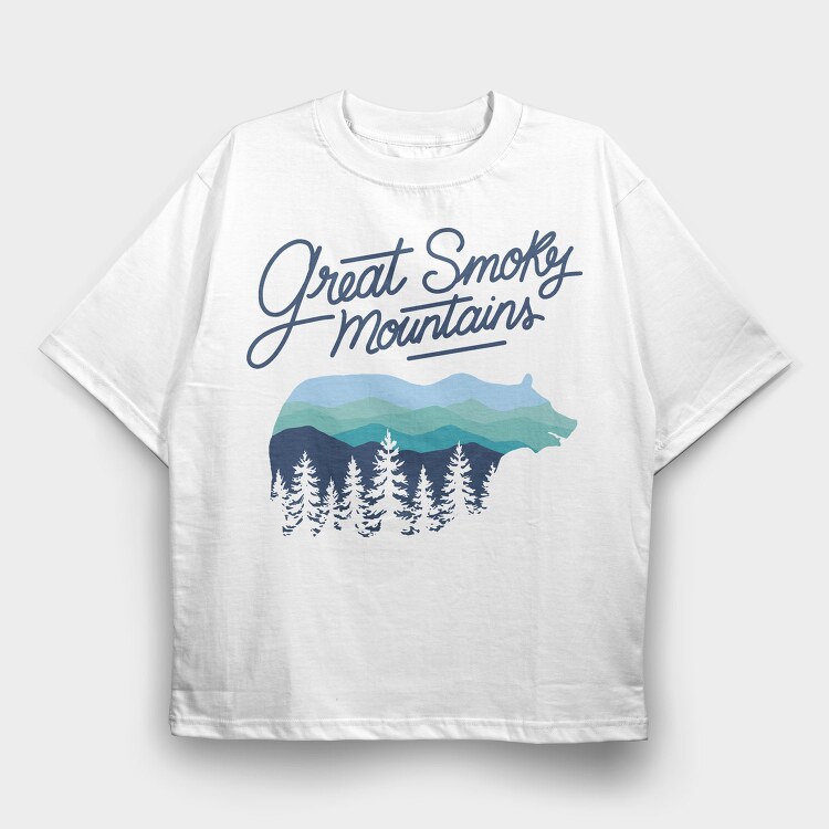 Great Smoky Mountains Bear, Tricou Oversize Barbati (Unisex)