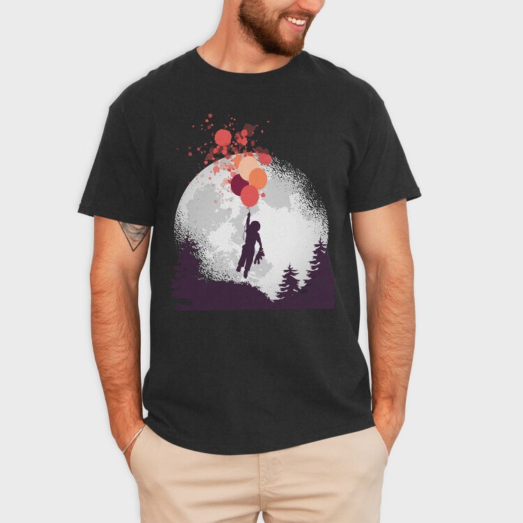 Boy And Teddy Bear Floating, Tricou Barbati (Unisex)