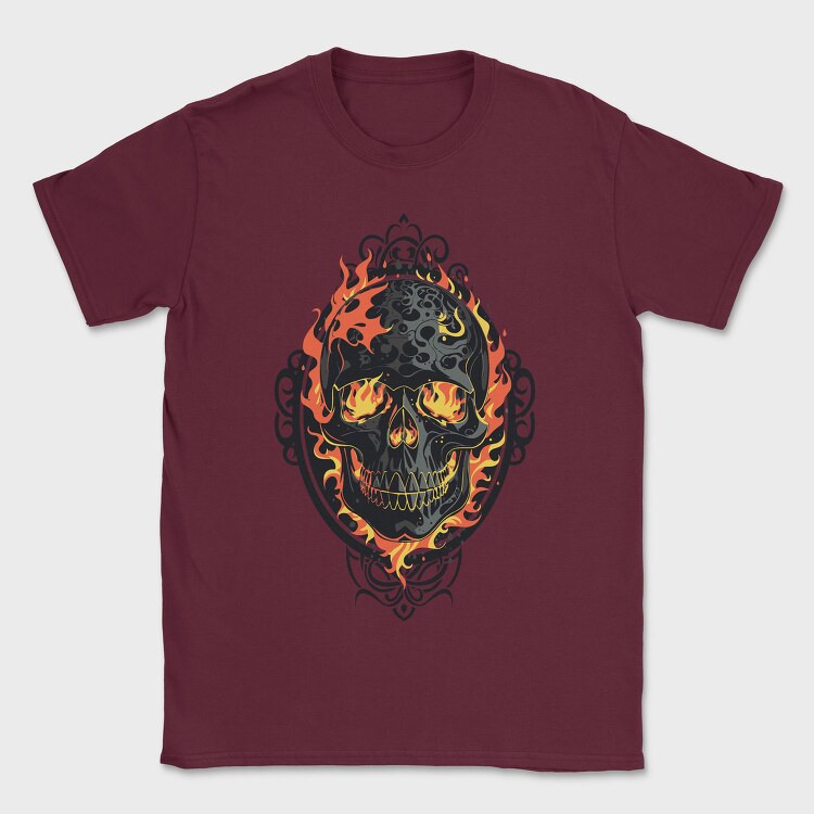 Gothic Skull on Fire, Tricou Barbati (Unisex)