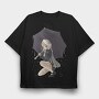 Goth Style Anime Girl, Tricou Oversize Barbati (Unisex)