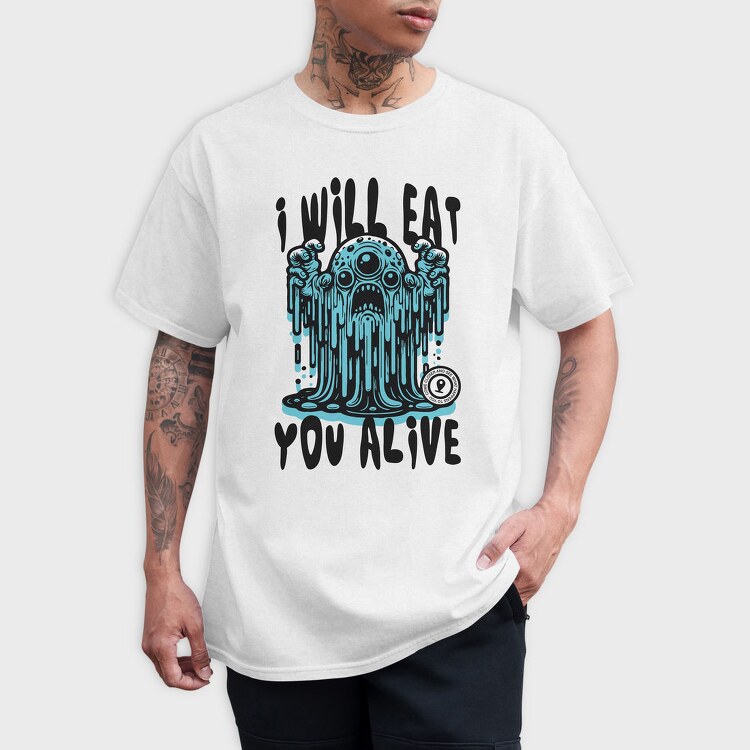 Creepy Menacing Monster Trend I Will Eat You, Tricou Barbati (Unisex)