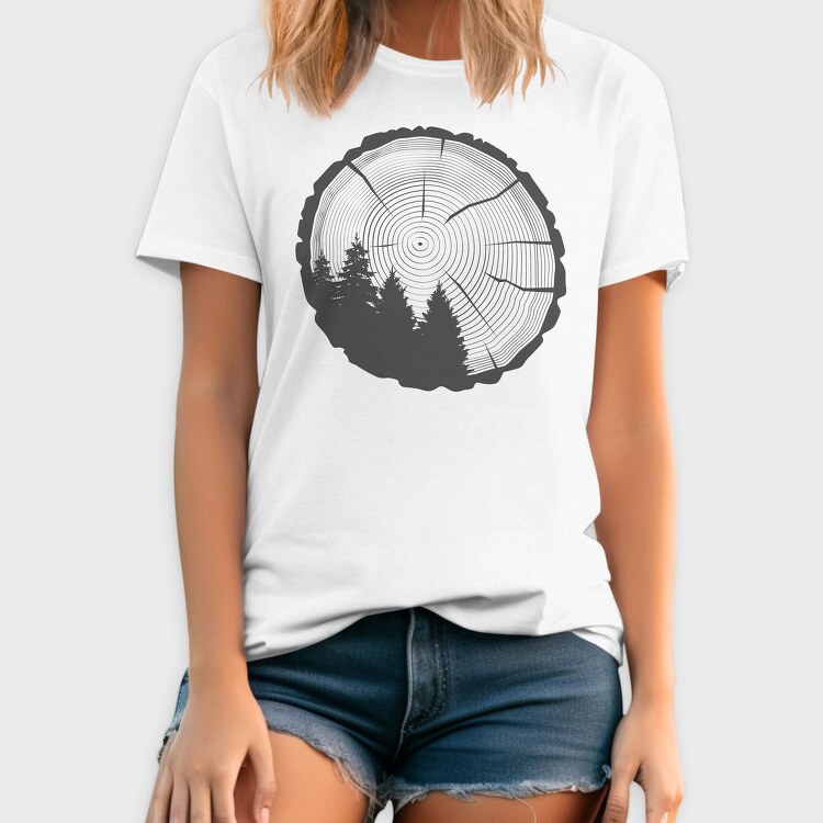 Tree Trunk Nature Rings, Tricou Barbati (Unisex)