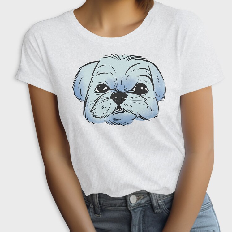 Shih Tzu Dog Portrait, Tricou Femei