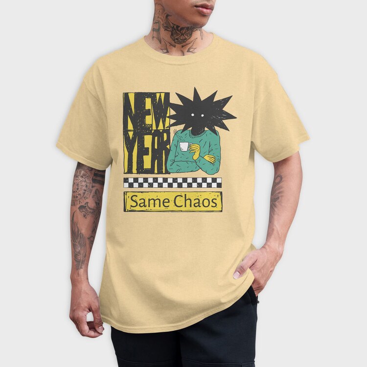 New Year Same Chaos Anti, Tricou Barbati (Unisex)