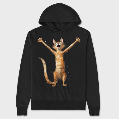Happy Cat Scream, Hanorac Oversize Barbati (Unisex)