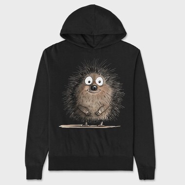 Hedgehog Smiling Face, Hanorac Oversize Barbati (Unisex)
