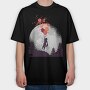 Boy And Teddy Bear Floating, Tricou Oversize Barbati (Unisex)