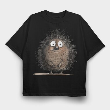 Hedgehog Smiling Face, Tricou Oversize Barbati (Unisex)