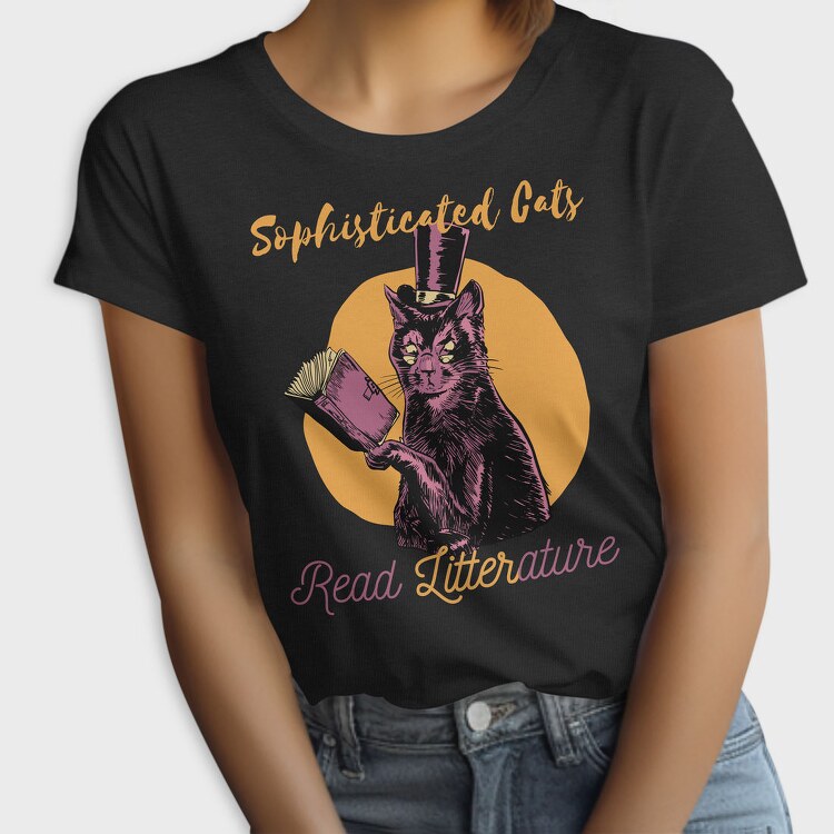 Fancy Cat Literature Litterature, Tricou Femei