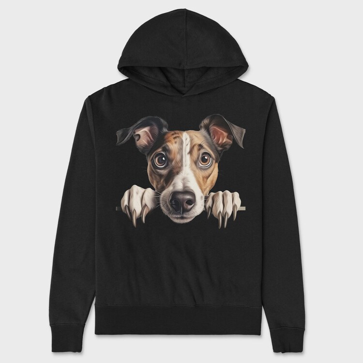 Greyhound Peeking, Hanorac Oversize Barbati (Unisex)
